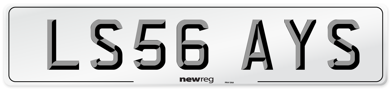 LS56 AYS Number Plate from New Reg